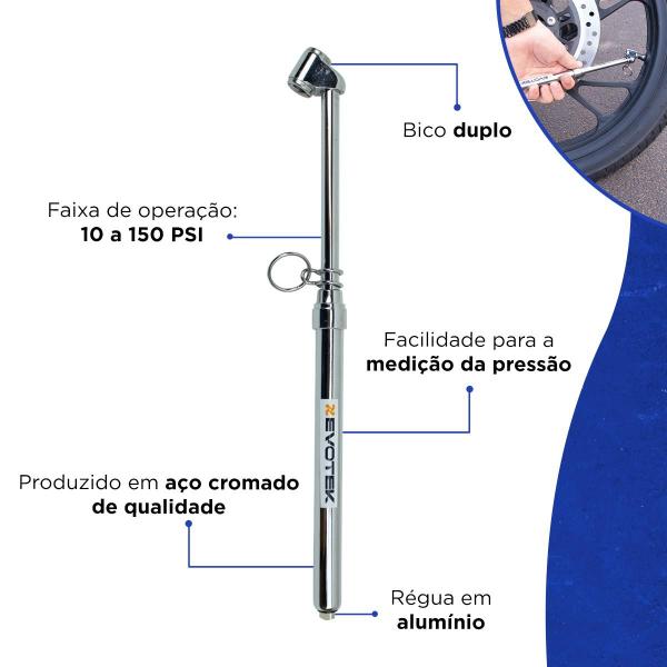 Imagem de Calibrador de Pneu Profissional 150 Libras Para Carro Caminhão Moto