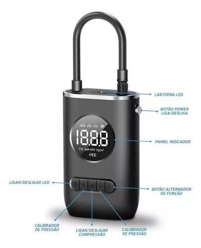 Imagem de Calibrador e Compressor de Ar Portátil - Manutenção Fácil para seus Pneus, a Qualquer Hora, em Qualquer Lugar