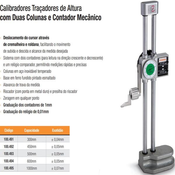 Imagem de Calibrador Traçador De Altura - 300m - Contador Mecânico - DIGIMESS