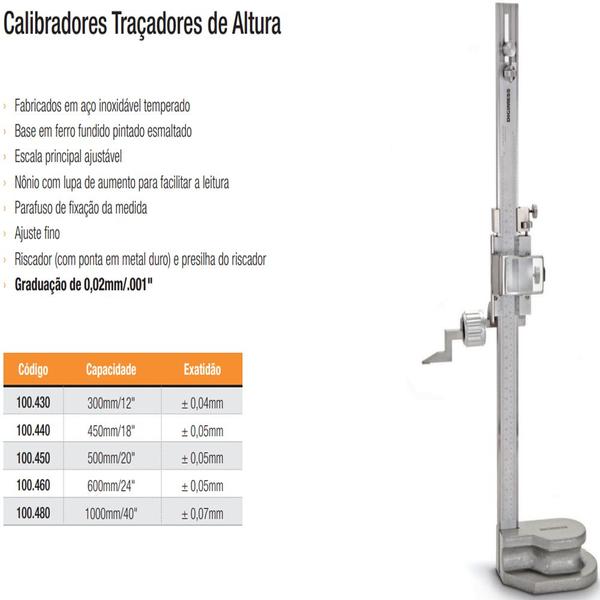 Imagem de Calibrador Traçador De Altura - Cap. 300mm/12" - DIGIMESS