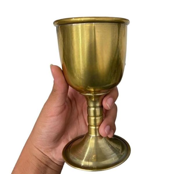 Imagem de Cálice Para Ritual Em Alumínio Pintado Dourado 14Cm 200 Ml