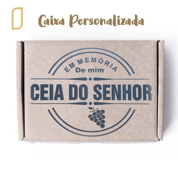 Calice Santa Ceia Suco Uva Pão Azimo Kit 5 Caixas - Em Memória de mim Imagem de Calice Santa Ceia Suco Uva Pão Azimo Kit 5 Caixas