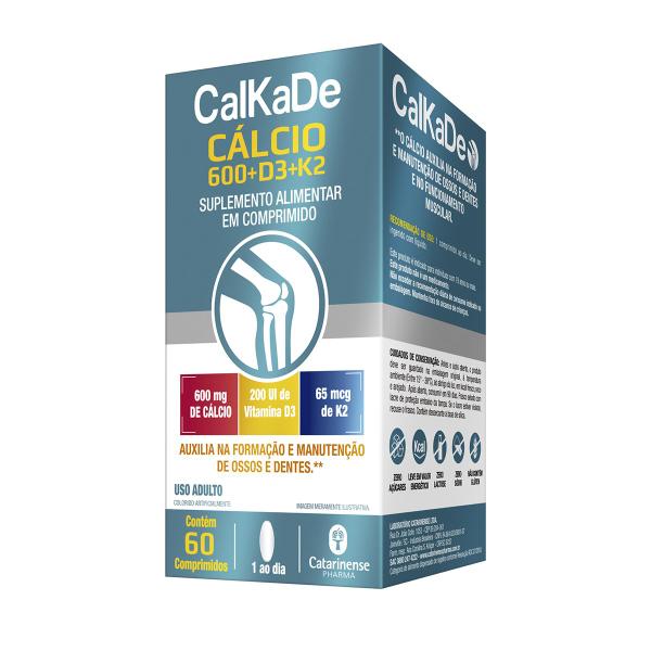 Imagem de CalkaDe Cálcio + Vitamina D3 + k2 Catarinense 60 Comprimidos