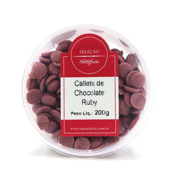 Imagem de Callets de Chocolate Ruby Casa Santa Luzia 200g