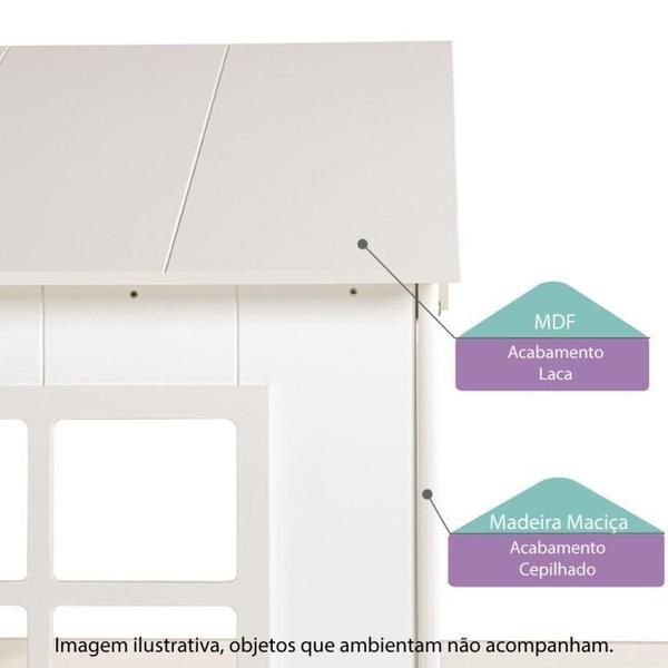 Imagem de Cama Alta Infantil Cabana Family com Estante Casatema Branco/Off White