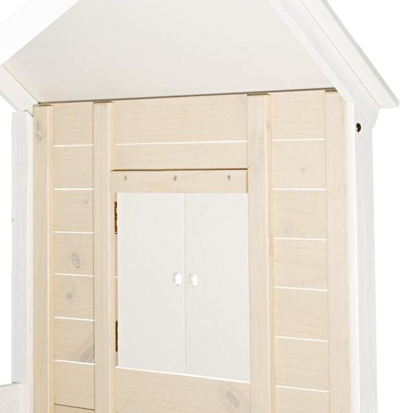 Imagem de Cama Alta Infantil Club House Wood Branco/Natural - Casatema