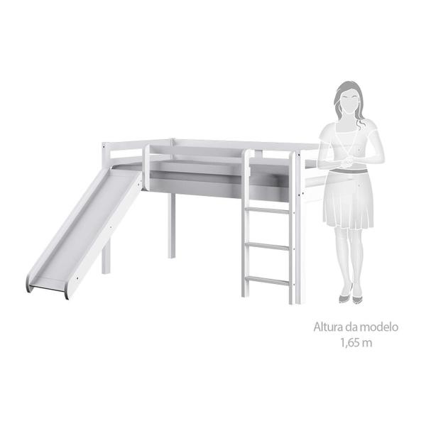 Imagem de Cama Alta Kids com Escorregador em Madeira Maciça/MDF