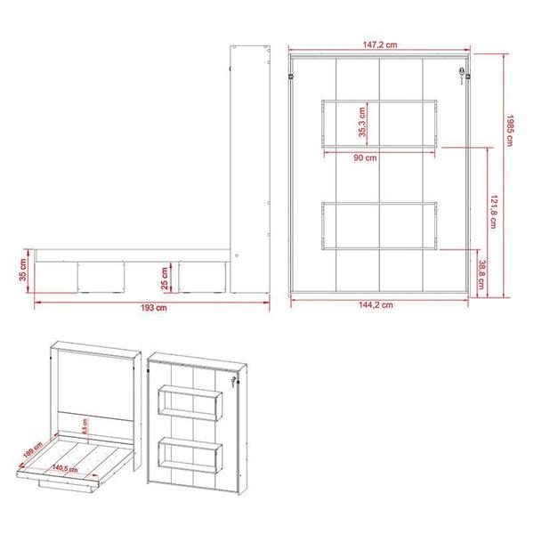 Imagem de Cama Articulada Casal Ambiente CM8016 Branco - Tecnomobili