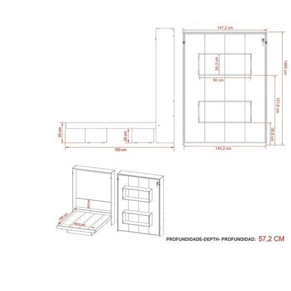 Imagem de Cama Articulada Casal para Colchão 138 x 188 cm Multimóveis CR35036 Branca