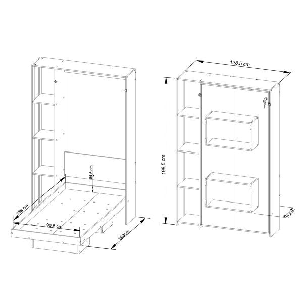 Imagem de Cama Articulada Completa para Colchão de Solteiro 88x188cm 4 Prateleiras Amêndoa