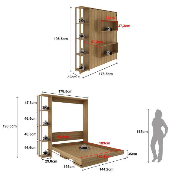 Imagem de Cama Articulada de Casal CM8014 Amêndoa Tecnomobili