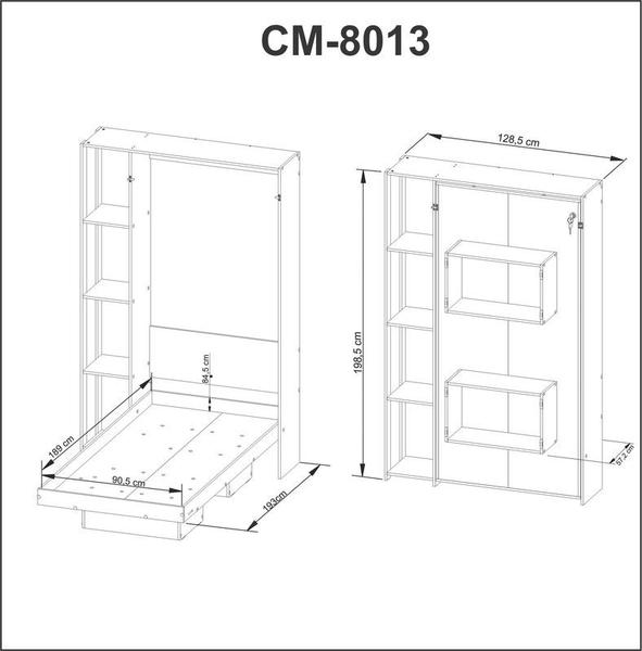 Imagem de Cama Articulada de Solteiro com 4 Prateleiras e 2 Nichos CM8013 Branca Tecnomobili