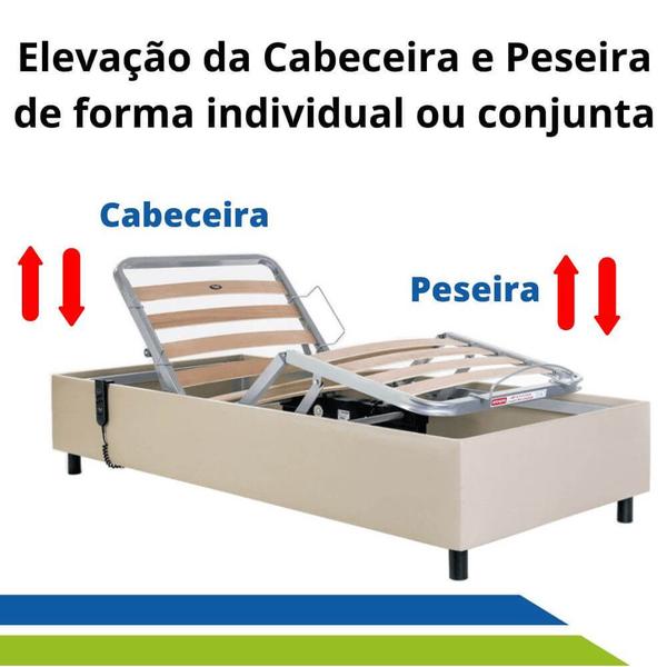 Imagem de Cama Articulada Motorizada Zeus Capacidade até 150kg + Colchão Hospitalar Original com Capa Impermeável- Pilati.