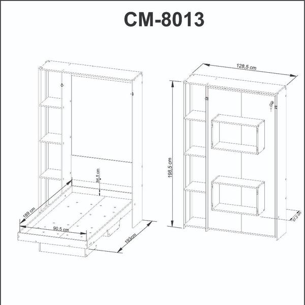 Imagem de Cama Articulada Solteiro 4 Prateleiras 2 Nichos CM8013 Tecnomobili