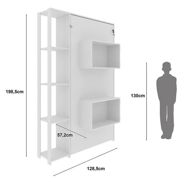 Imagem de Cama Articulada Solteiro Ambiente CM8013 Branco - Tecnomobili