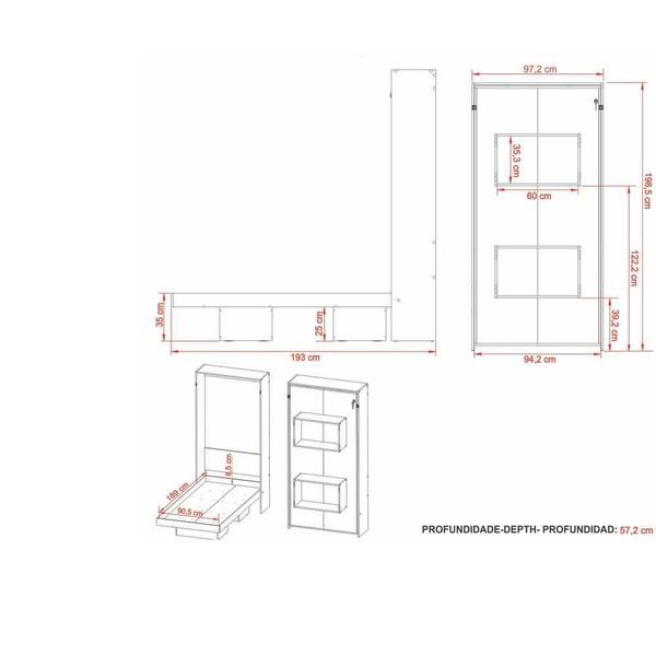 Imagem de Cama Articulada Solteiro para Colchão 88 x 188cm Multimóveis VCR35035