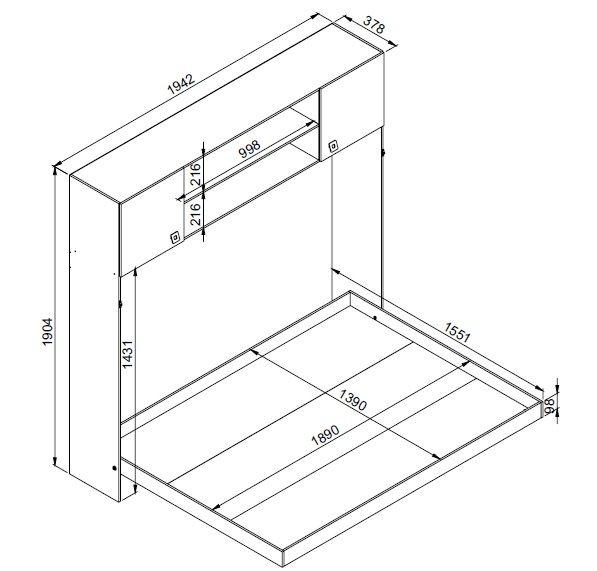 Imagem de Cama Articulavel Horizontal Casal C/ Aereo 140 Dallas Nogal