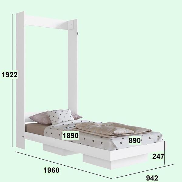 Imagem de Cama Articulável Vertical Solteiro 90cm Vancouver Branco Art in Móveis