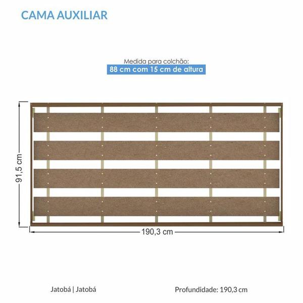 Cama Auxiliar Plus Jatobá - PR Móveis Imagem de Cama Auxiliar Plus Jatobá - PR Móveis