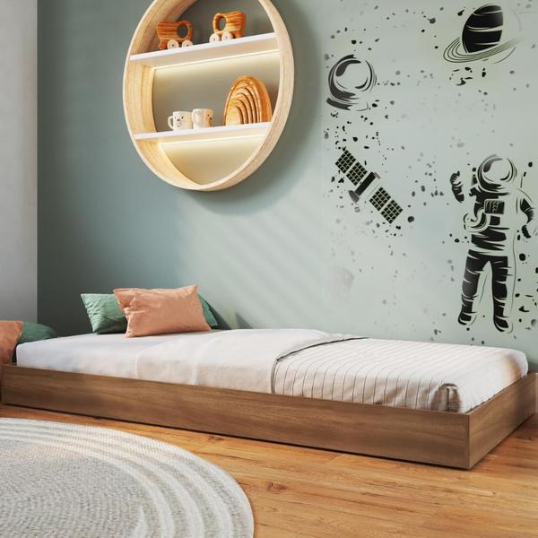 Cama Auxiliar Solteiro 90 Yuma Nogal - Art in Móveis Imagem de Cama Auxiliar Solteiro 90 Yuma Nogal