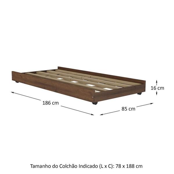 Imagem de Cama Auxiliar Solteiro para Colchão 78 x 188cm Multimóveis CR35091