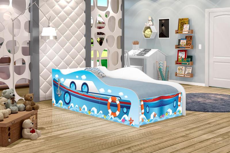 Imagem de Cama Barquinho Joy Azul Infantil