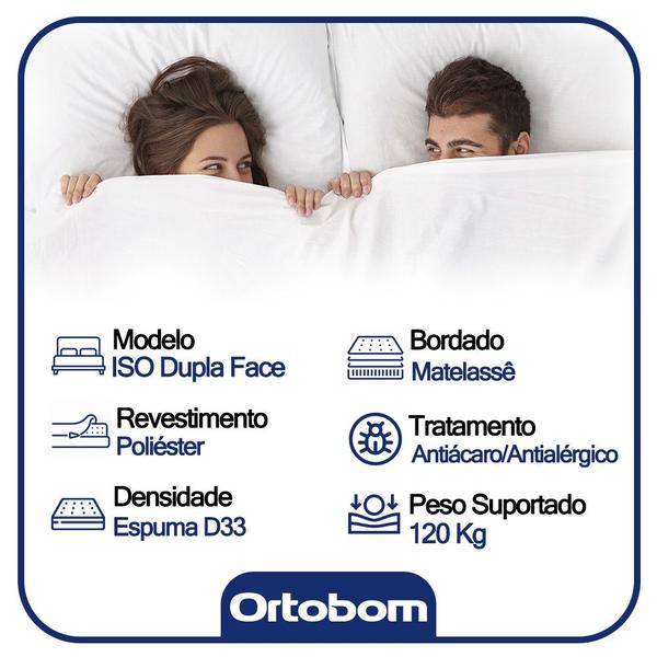 Imagem de Cama Baú Casal Suede + Colchão Ortobom Iso Dupla Face 60X138X188 Preto