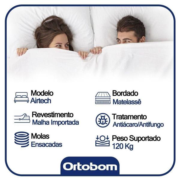 Imagem de Cama Baú Queen Sintético Bipartido Colchão 69x158x198 Branco