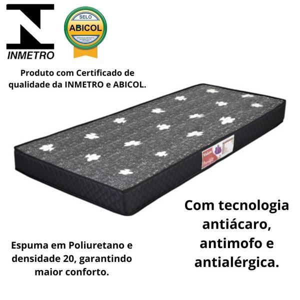 Imagem de Cama Bibox Bicama Cama Auxiliar 2 Colchão D20 Laís Reforçada