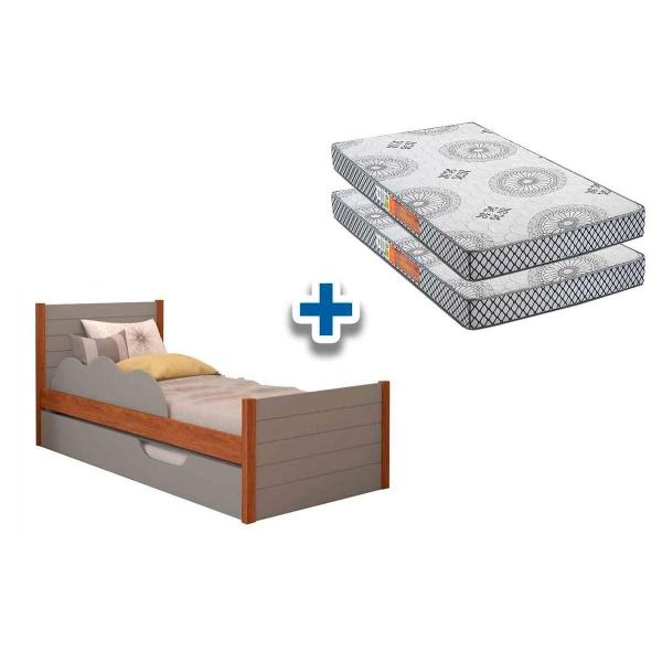 Imagem de Cama Bibox Cimol Elza+2 Colchões Polar D20 Branco