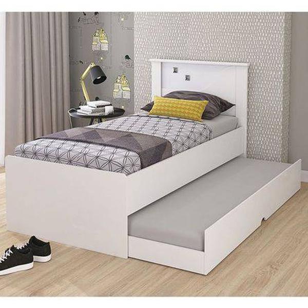 Imagem de Cama Bibox Solteiro 100% MDF Bianca Cimol Branco 