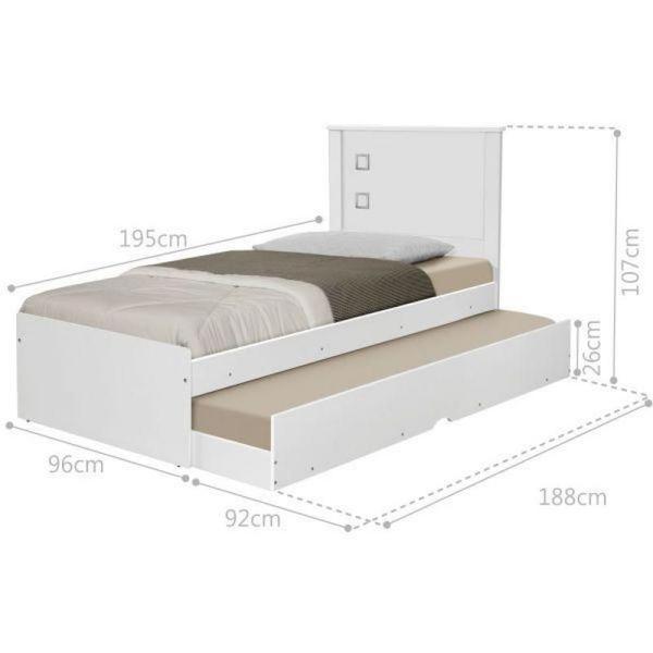 Imagem de Cama Bibox Solteiro Barcelona - Branco