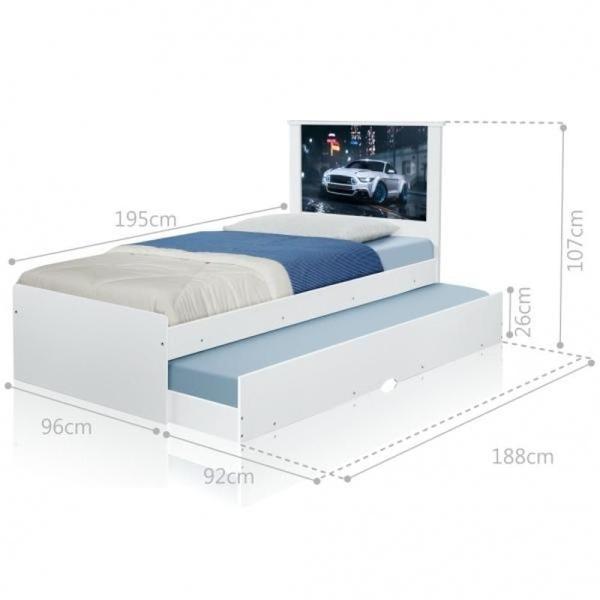 Imagem de Cama Bibox Solteiro Carro Branco Potente