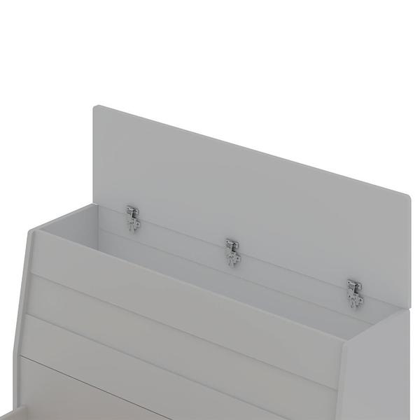 Imagem de Cama Bibox Solteiro Com 2 Gavetas Branco Azul Haku Shop Jm