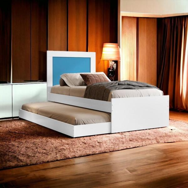 Imagem de Cama Bibox Solteiro Luara Branco com Aplique Cambel