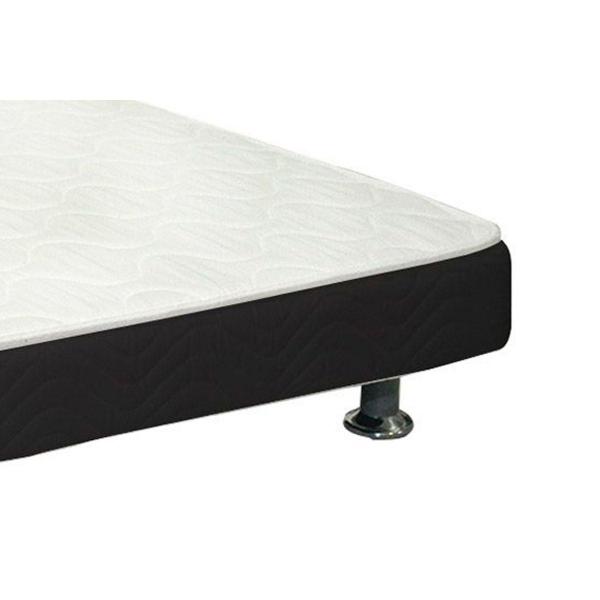 Imagem de Cama Box Baú c/Auxiliar Solteiro: Colchão Espuma Ortobom D26 Physical Ultra Resistente + Base CRC Courano Black(88x188)