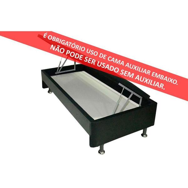 Imagem de Cama Box Baú c/Auxiliar Universal Solteiro  Courano Nero Black   (88x188) - Ortobom