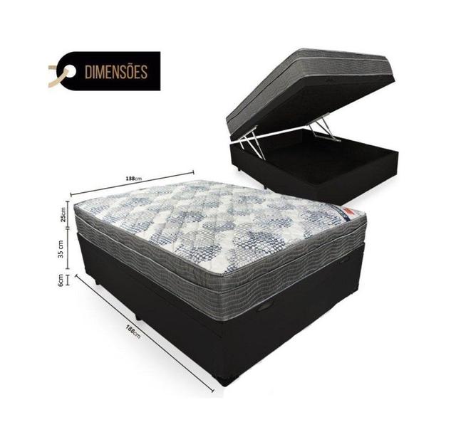 Imagem de Cama Box Baú Casal 138 Suede Cinza Com Colchão - D26 Ortobom ISO Superpocket 66X138X188