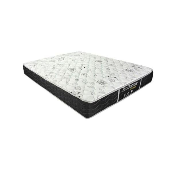 Imagem de Cama Box Baú casal 138 Tecido Sintético Branco Com Colchão com Molas - Prodormir Sleep Black - Probel 63x138x188