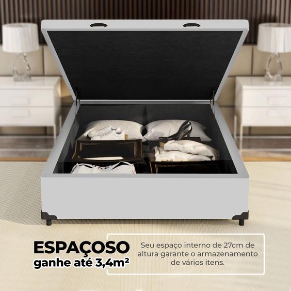 Imagem de Cama Box Baú Casal 138x188x41cm Varias Cores + 2 Travesseiros FL - Colchomax