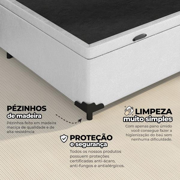 Imagem de Cama Box Baú Casal 138x188x41cm Varias Cores + 2 Travesseiros FL - Colchomax