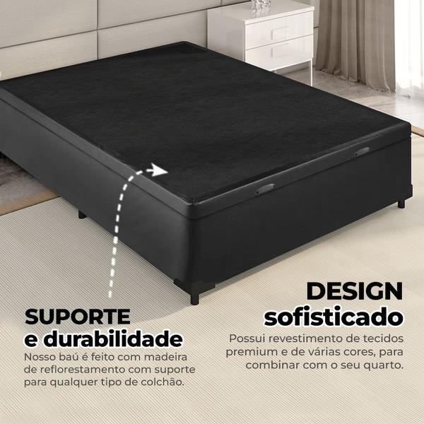 Imagem de Cama Box Baú Casal 138x188x41cm Varias Cores + 2 Travesseiros FL - Colchomax