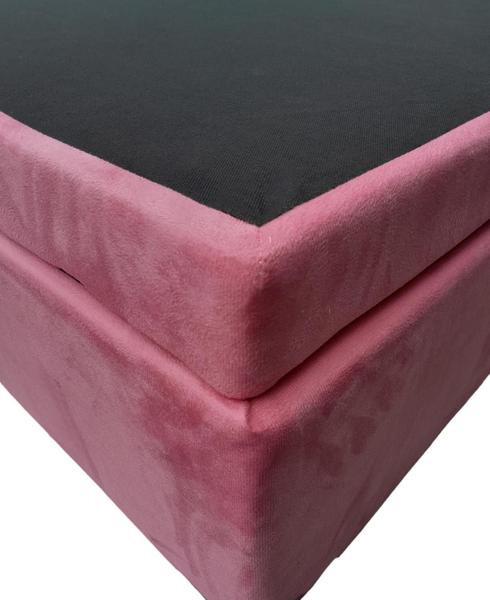 Imagem de Cama Box Baú Casal Blindado Suede Rosé