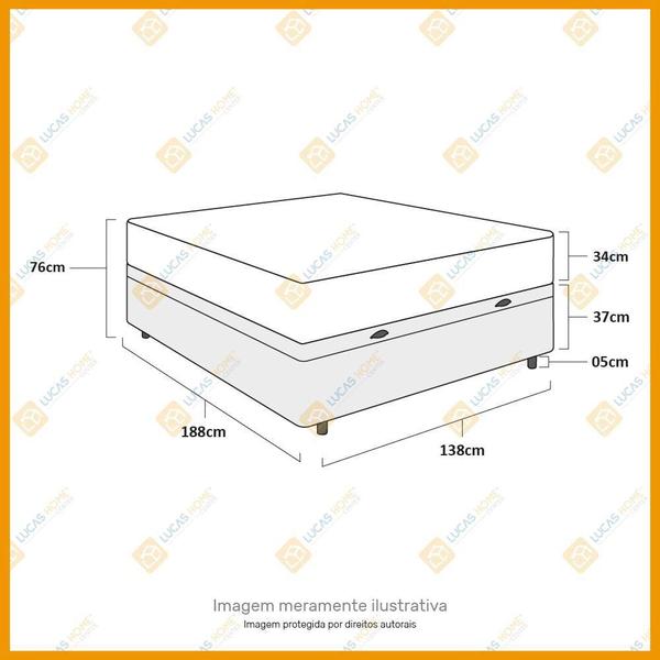 Imagem de Cama Box Baú Casal Branco + Colchão de Molas Ensacadas - Probel - Guarda-Costas Ouro - 138x188x76cm