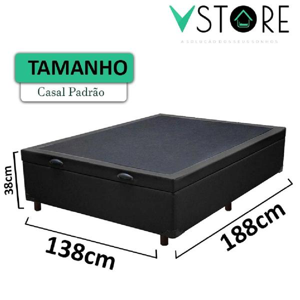 Imagem de Cama Box Baú Casal Bravus 138x188x38cm Várias Cores - Vstore