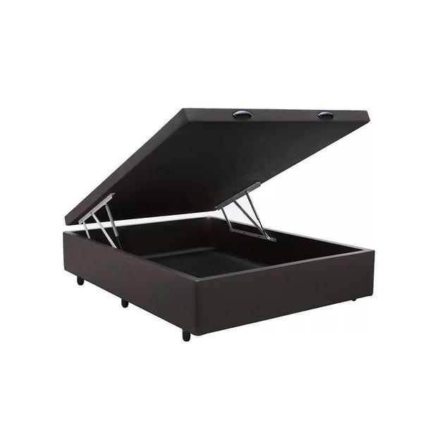 Cama Box Baú Casal + Colchão de Molas Ensacadas Classic Brow Firme para 120 kilos - Cristalflex Imagem de Cama Box Baú Casal + Colchão de Molas Ensacadas Classic Brow Firme para 120 kilos
