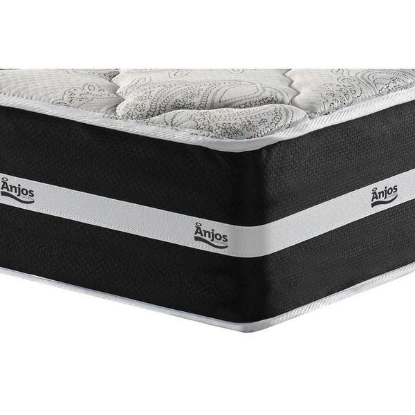 Imagem de Cama Box Baú Casal: Colchão Molas Anjos MasterPocket Ensacadas Classic + Base CRC Courano Black(138x188)