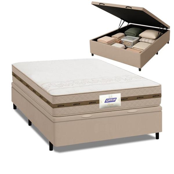 Cama Box Baú Casal Colchão Molas l - Gazin