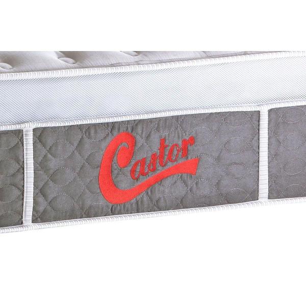 Imagem de Cama Box Baú Casal: Colchão Molas Pocket Ensacadas Castor  Light Stress Oxygen New Plush + Base CRC Suede Gray(138x188)