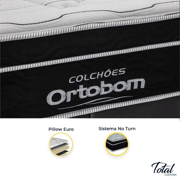 Imagem de Cama Box Baú Casal Marrom e Colchão Elegant Superpocket Molas ensacadas Ortobom